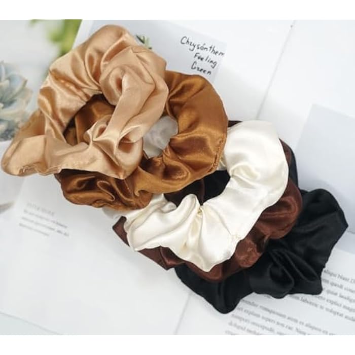 6 Pack Soft Satin Hair Erasers for Women Girls Soft Hair Eraser Set of 6 Elastic Anti Tangle Strong Hold Super Comfort Elegant Silky Touch for All Hair Types - Image 5